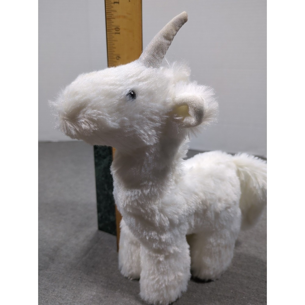 Manhattan Toy Company White Unicorn Plush Sparkle Silver Horn 11" Stuffed Animal